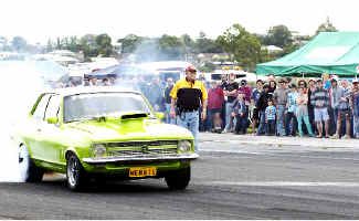 Burning rubber: Neville Macintosh shows the crowd what his car can do at the Summerland Drag Races held on the Casino air strip in May. Burning rubber: Neville Macintosh shows the crowd what his car can do at the Summerland Drag Races held on the Casino air strip in May.